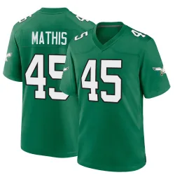 Youth Ochaun Mathis Philadelphia Eagles No.45 Game Kelly Alternate Jersey - Green