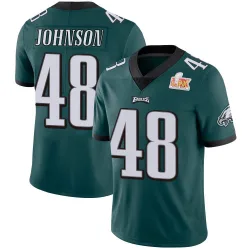 Youth Patrick Johnson Philadelphia Eagles No.48 Limited Midnight Team Color Vapor Untouchable Super Bowl LIX Jersey - Green