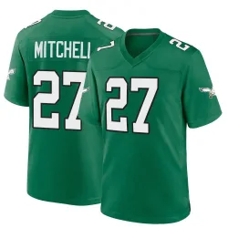 Youth Quinyon Mitchell Philadelphia Eagles No.27 Game Kelly Alternate Jersey - Green