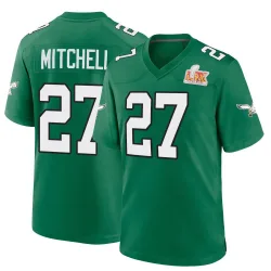 Youth Quinyon Mitchell Philadelphia Eagles No.27 Game Kelly Alternate Super Bowl LIX Jersey - Green