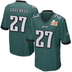 Youth Quinyon Mitchell Philadelphia Eagles No.27 Game Team Color Super Bowl LIX Jersey - Green