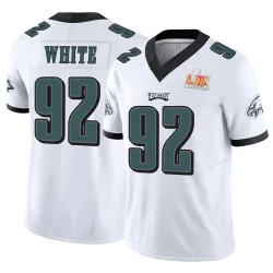 Youth Reggie White Philadelphia Eagles No.92 Limited Vapor F.U.S.E. Super Bowl LIX Jersey - White
