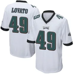Youth Rick Lovato Philadelphia Eagles No.49 Game Jersey - White