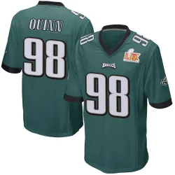 Youth Robert Quinn Philadelphia Eagles No.98 Game Team Color Super Bowl LIX Jersey - Green
