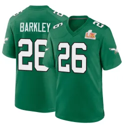 Youth Saquon Barkley Philadelphia Eagles No.26 Game Kelly Alternate Super Bowl LIX Jersey - Green
