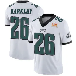 Youth Saquon Barkley Philadelphia Eagles No.26 Limited Vapor Untouchable Super Bowl LIX Jersey - White