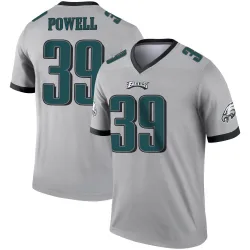 Youth ShunDerrick Powell Philadelphia Eagles No.39 Legend Silver Inverted Jersey