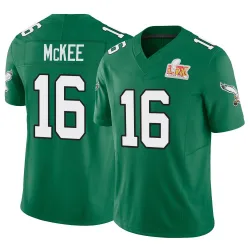 Youth Tanner McKee Philadelphia Eagles No.16 Limited Kelly Alternate Vapor F.U.S.E. Super Bowl LIX Jersey - Green