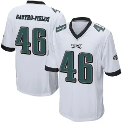 Youth Tariq Castro-Fields Philadelphia Eagles No.46 Game Jersey - White