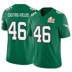 Youth Tariq Castro-Fields Philadelphia Eagles No.46 Limited Kelly Alternate Vapor F.U.S.E. Super Bowl LIX Jersey - Green