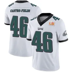 Youth Tariq Castro-Fields Philadelphia Eagles No.46 Limited Vapor Untouchable Super Bowl LIX Jersey - White