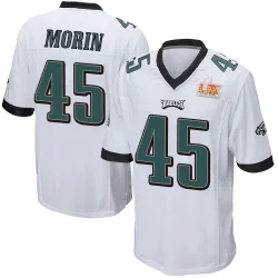 Youth Taylor Morin Philadelphia Eagles No.45 Game Super Bowl LIX Jersey - White