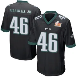 Youth Terrace Marshall Jr. Philadelphia Eagles No.46 Game Alternate Super Bowl LIX Jersey - Black