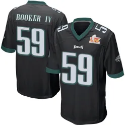 Youth Thomas Booker IV Philadelphia Eagles No.59 Game Alternate Super Bowl LIX Jersey - Black