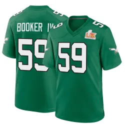Youth Thomas Booker IV Philadelphia Eagles No.59 Game Kelly Alternate Super Bowl LIX Jersey - Green