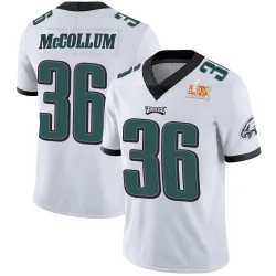 Youth Tristin McCollum Philadelphia Eagles No.36 Limited Vapor Untouchable Super Bowl LIX Jersey - White