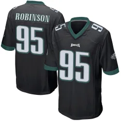 Youth Ty Robinson Philadelphia Eagles No.95 Game Alternate Jersey - Black