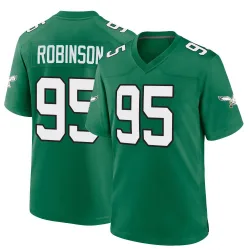 Youth Ty Robinson Philadelphia Eagles No.95 Game Kelly Alternate Jersey - Green
