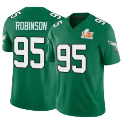 Youth Ty Robinson Philadelphia Eagles No.95 Limited Kelly Alternate Vapor F.U.S.E. Super Bowl LIX Jersey - Green