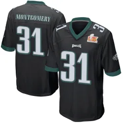 Youth Wilbert Montgomery Philadelphia Eagles No.31 Game Alternate Super Bowl LIX Jersey - Black