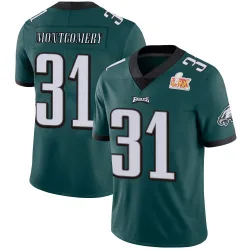 Youth Wilbert Montgomery Philadelphia Eagles No.31 Limited Midnight Team Color Vapor Untouchable Super Bowl LIX Jersey - Green