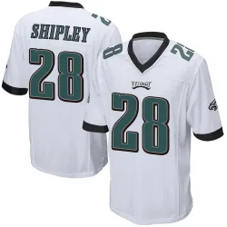 Youth Will Shipley Philadelphia Eagles No.28 Game Jersey - White