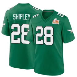 Youth Will Shipley Philadelphia Eagles No.28 Game Kelly Alternate Super Bowl LIX Jersey - Green