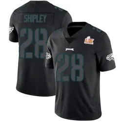 Youth Will Shipley Philadelphia Eagles No.28 Limited Super Bowl LIX Jersey - Black Impact